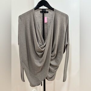 311. All Saints Gray Draped Sweater
